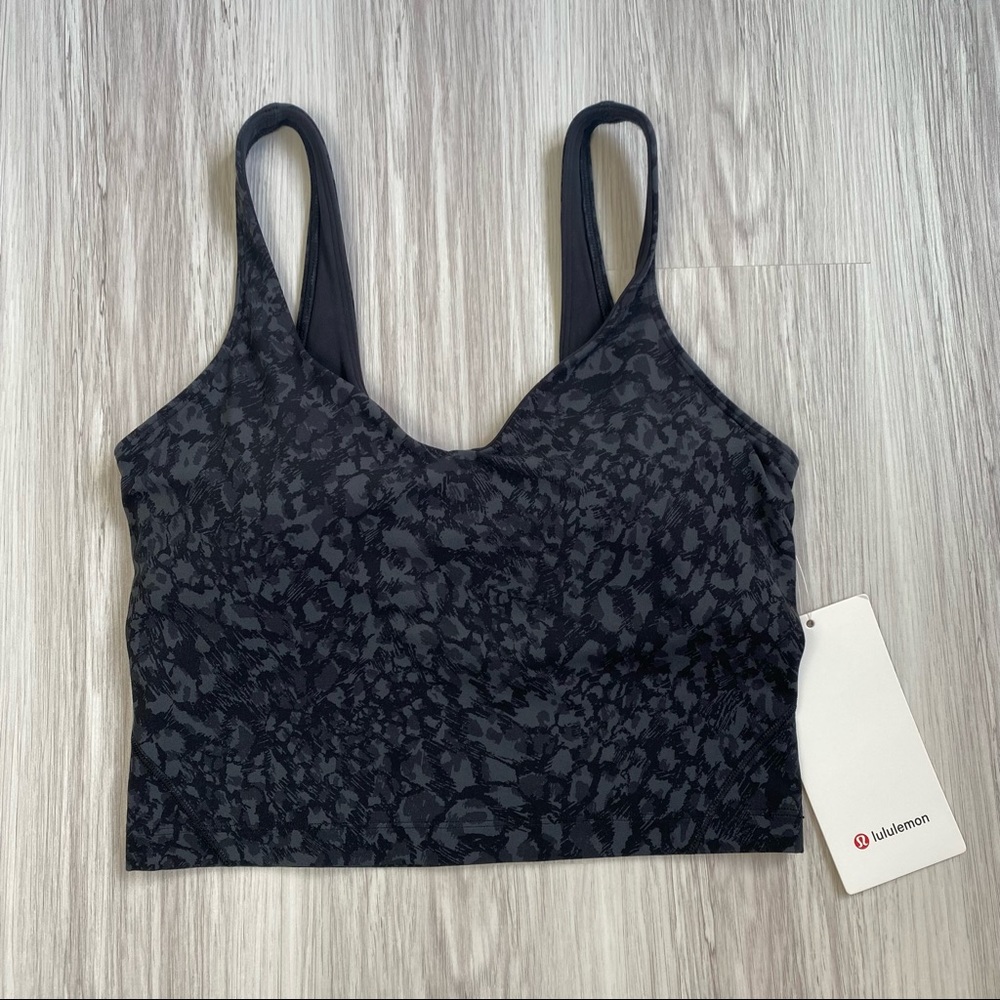 Lululemon Align Cropped Tank Wild Thing Deep Coal Multi size 6 - Picture 2 of 7